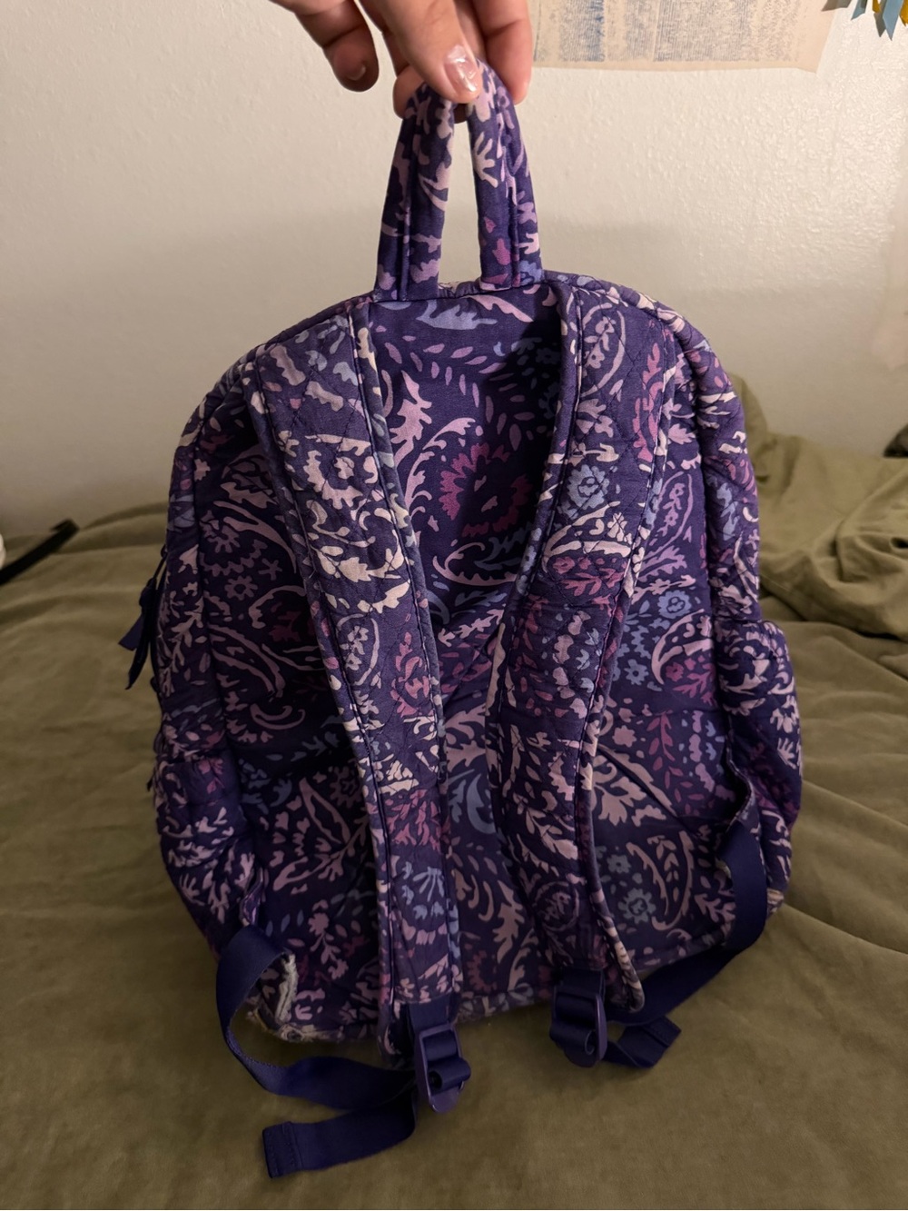 Vera Bradley Purple Floral Paisley Backpack - Picture 2 of 2